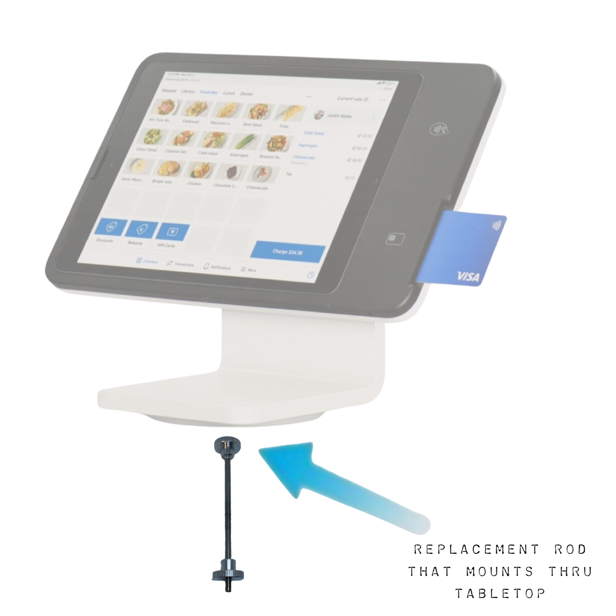 Square POS 2nd Gen Adjustable Mounting replacement Rod tabletop