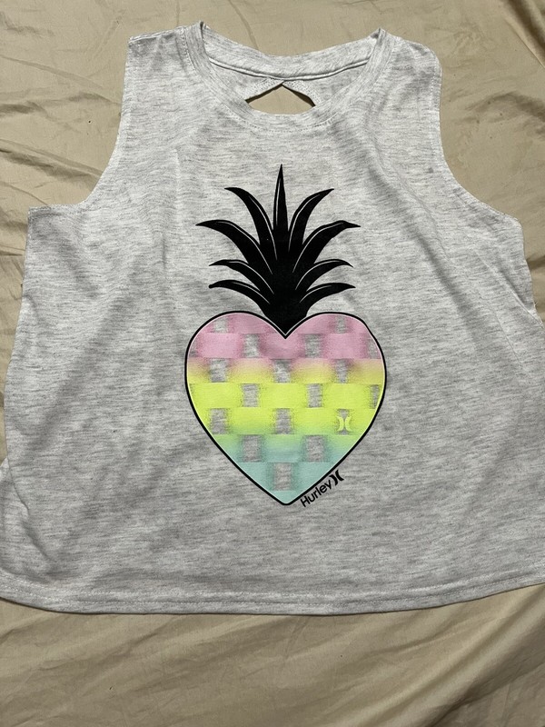 New Hurley Girl sleeveless tshirt size L color gray