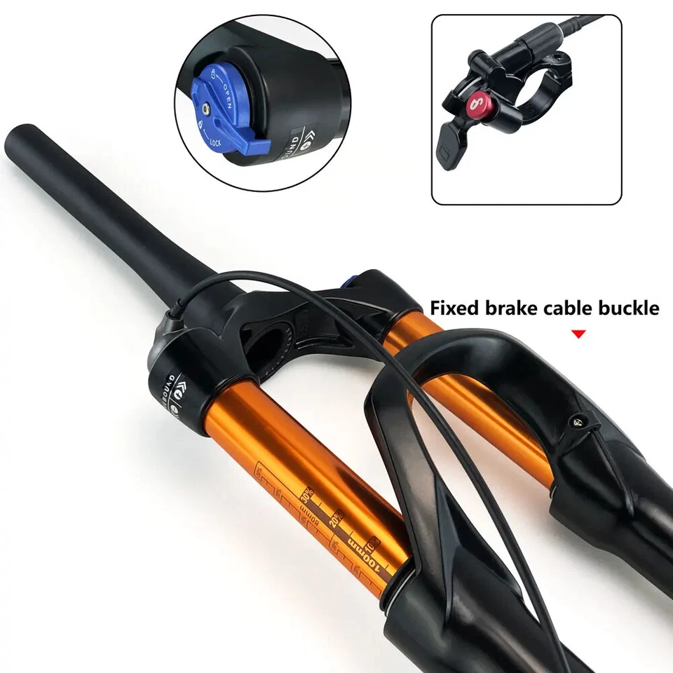 Thru Axle 15x110MM 26 27.5 29In 120mm Travel Manaul Remote MTB Bicycle Air Fork - Image 3 of 4