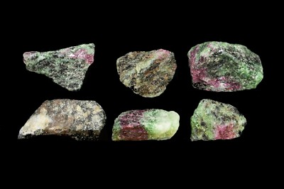 Ruby Zoisite Crystals 1'' 6 Pieces Crown Chaka Healing Metaphysical Natural Gem