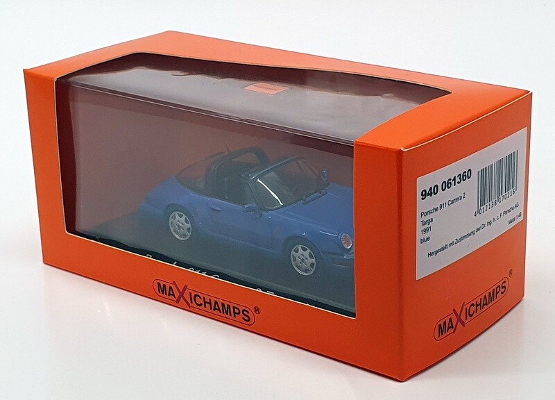 【MAXICHAMPS】Porsche 911 Carrera2 Targa Maxichamps 1/43 Scale 940 061360 - 1991 Porsche 911 Carrera