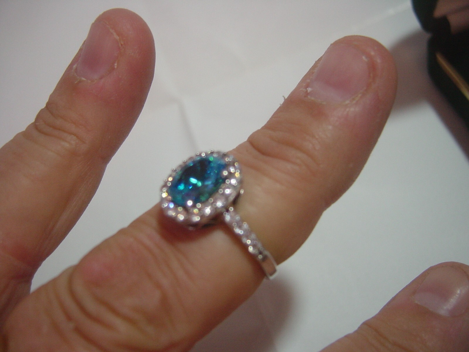 SUPERB BEAUTIFUL SOLID SILVER-RING-BRILLIANT DIAM… - image 7