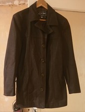 Peletteria Gabi Firenze Dark Brown Genuine Leather Jacket Italian Size 46/uk12