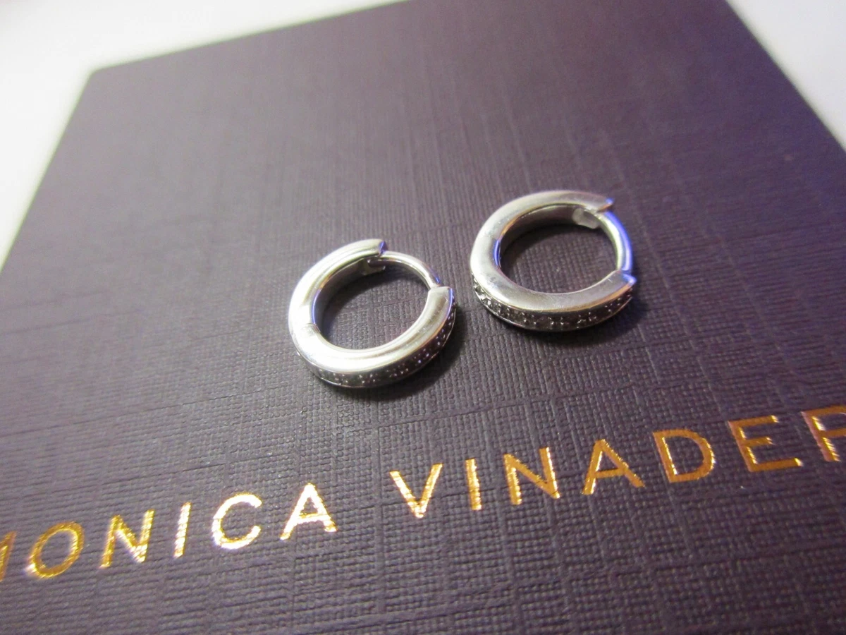 Monica vinader skinny online huggie diamond earrings