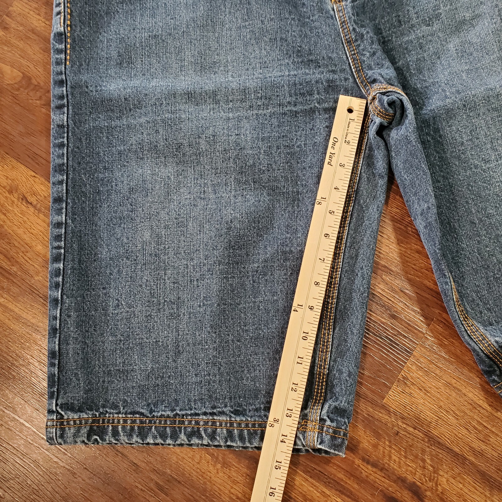 Coogi Mens Blue Denim Long Jean Shorts Embroidered Au… Gem