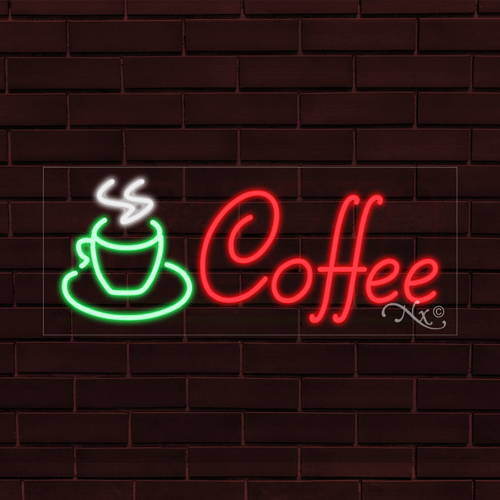 BRAND NEW "COFFEE" w/LOGO 30x12X1 INCH LED FLEX INDOOR SIGN 30221 - Picture 1 of 1
