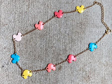 Vintage Multi Colored Disney Mickey Mouse Kids Charm Necklace