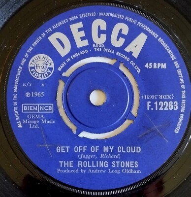 The Rolling Stones - Get Off Of My Cloud - 45t Vinyl 1965