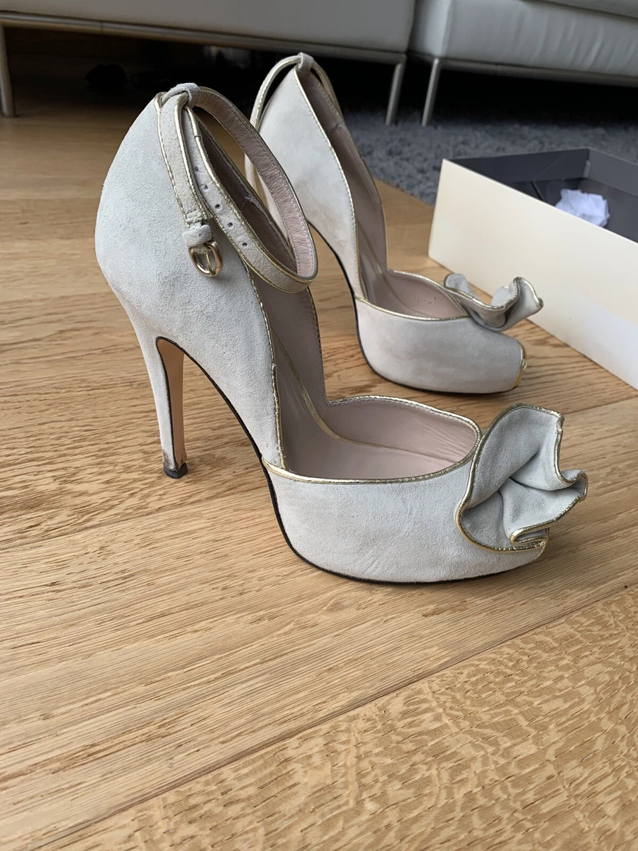 Grey suede clearance peep toe heels