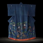 Stunning embroidered Kimono with elaborate design! Early 19th c ZD90