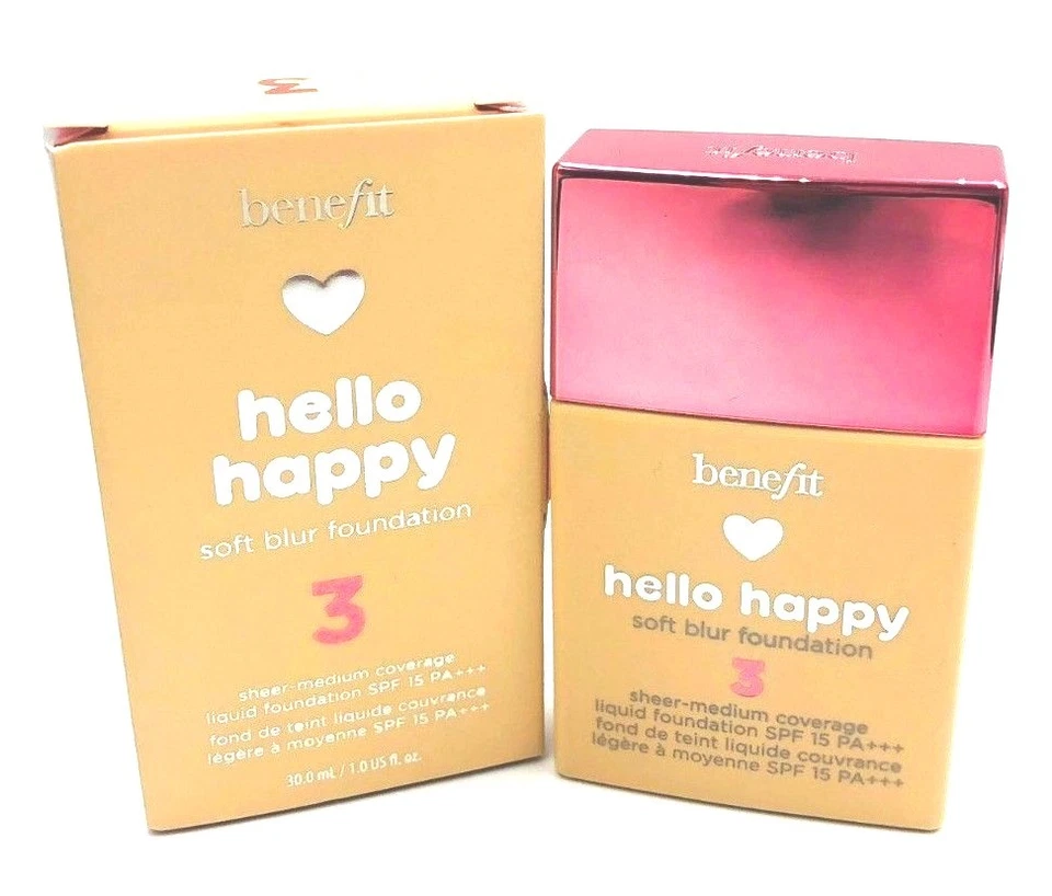 Benefit Hello Happy мягкая размытая основа оттенок # 3 основа новая в коробке свежая!! - Изображение 2 из 3