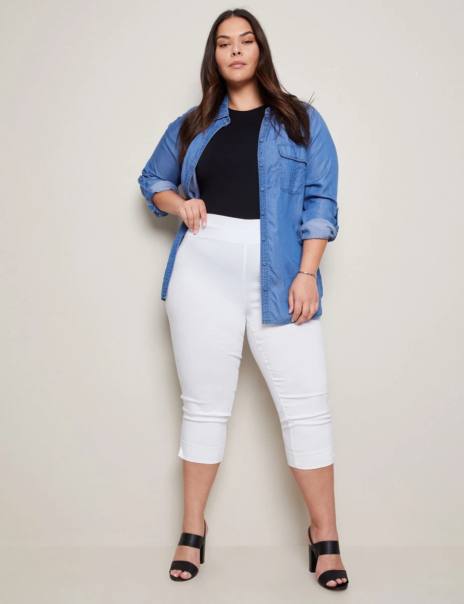 AUTOGRAPH - Plus Size - Womens Pants - Woven Super Stretch Crop Pants