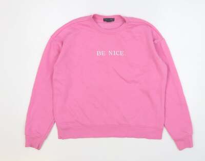 Primark Damen rosa Baumwollmischung Sweatshirt Größe 6-be nice