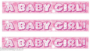 A BABY GIRL~12FT NEW BABY GIRL BANNER/SHOWER/CHRISTENING.