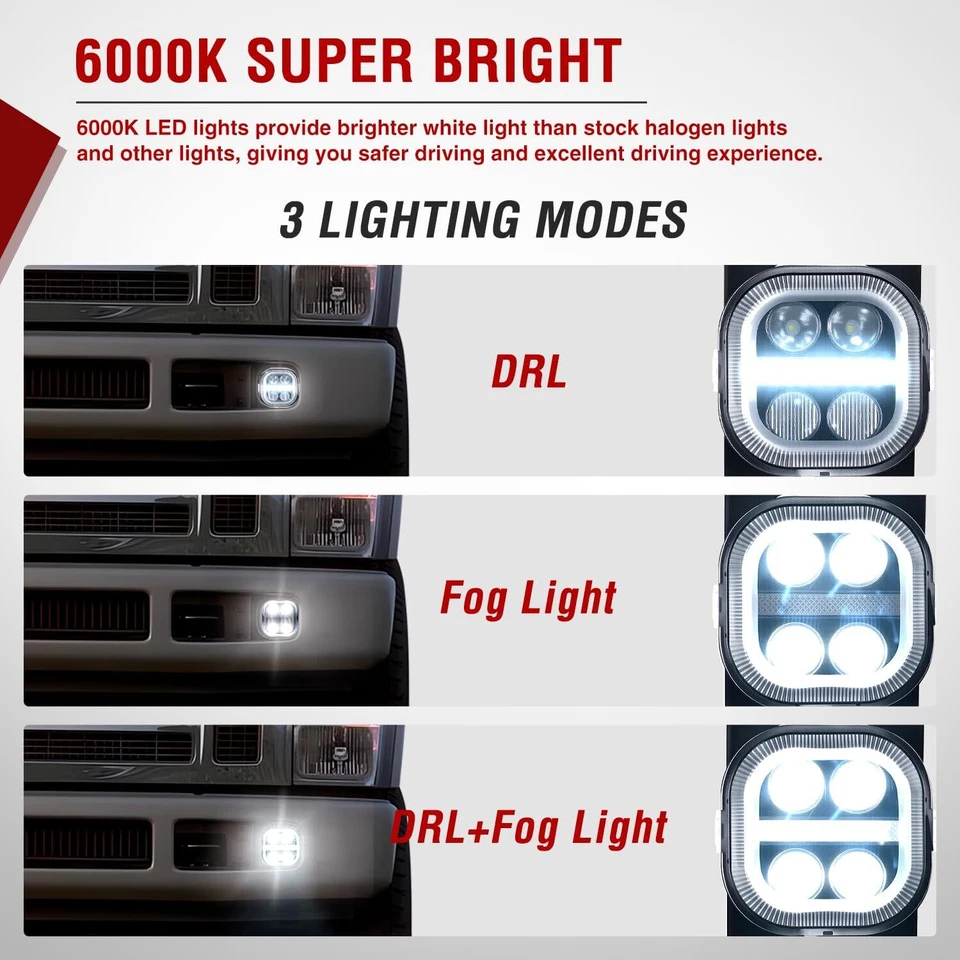 Nilight LED Fog Light Assembly for 2005-2007 F250-F550 Super Duty 2005 Excursion - Image 3 of 4