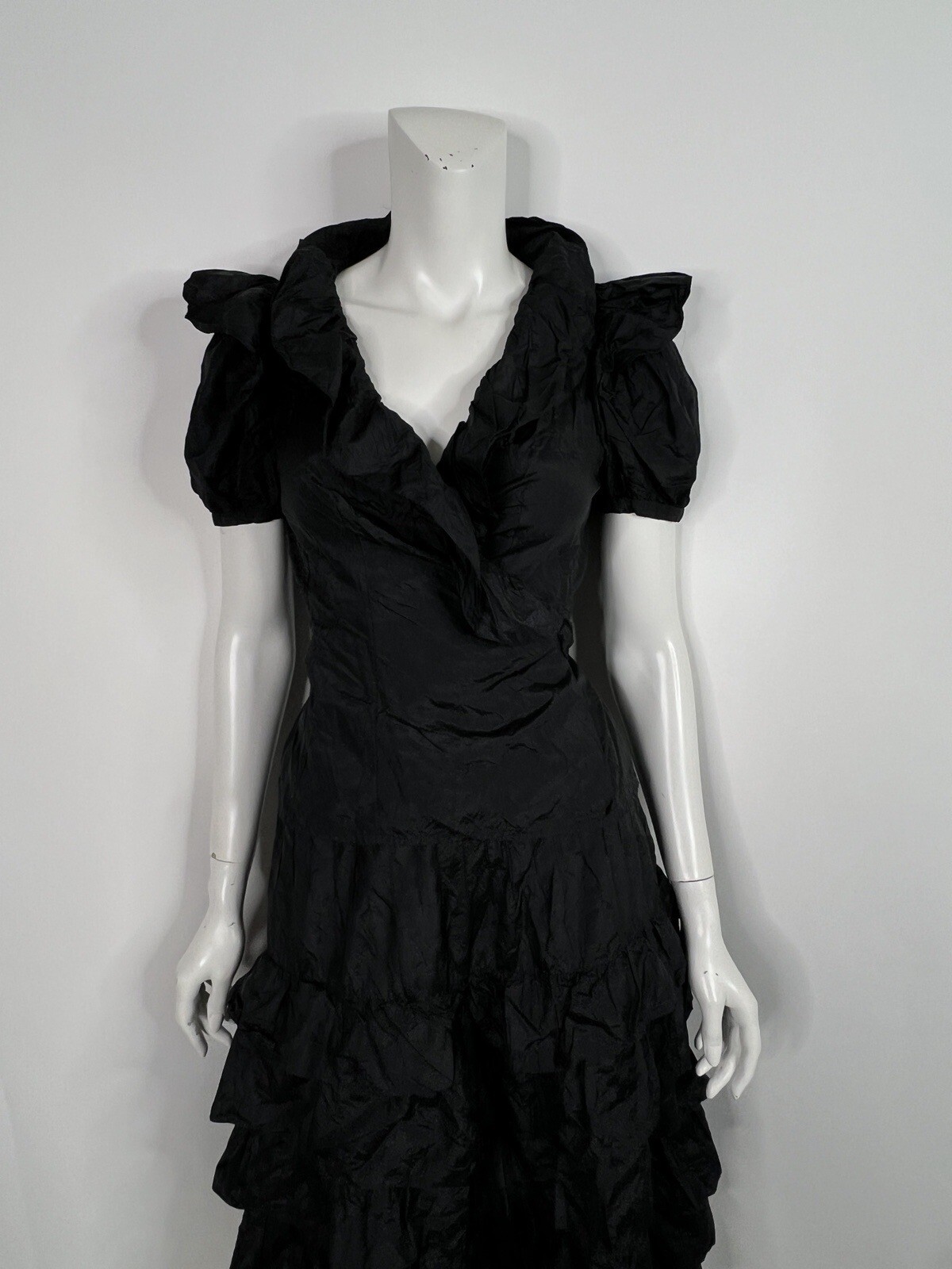 SET TOP E GONNA VINTAGE SAINT LAURENT ANNI '80 NERO AVVOLGENTE 42