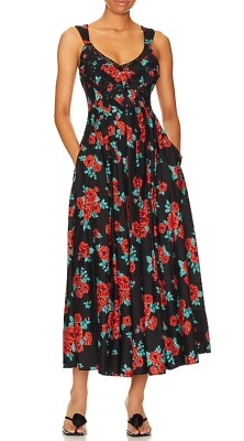 NWT FREE PEOPLE Lovers Heart Midi in Black Combo Size Small | eBay