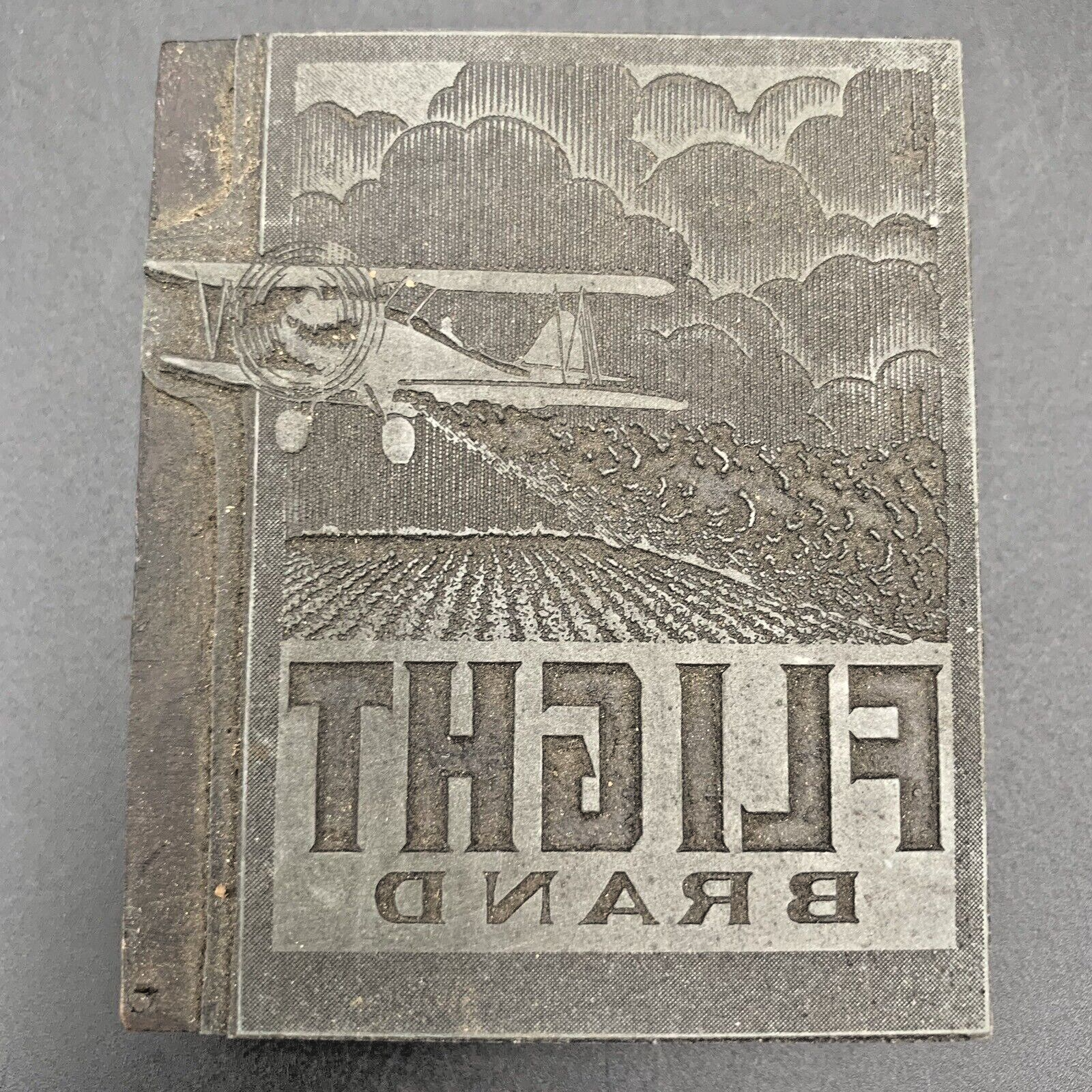 Flight Brand Crop Duster Insecticide Label Printer’s Block Agriculture Farm Ad