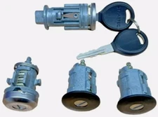 1997-2001 CHEROKEE XJ IGNITION & DOOR LOCK CYLINDER SET BLACK 2 KEYS MATCHED