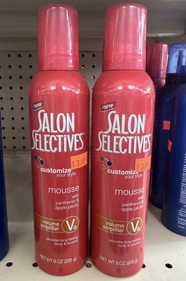 2 Salon Selectives Volume Amplifier Mousse Panthenol & Apple Pectin 8 oz