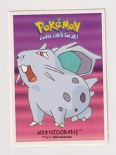 Pokemon Karte Dunkin Boomer, Nintendo 1999 - #29 Nidoran
