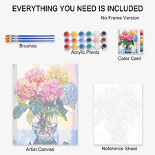 Women with Flowers on Head Paint by Numbers for Adults Beginner Female Body P...