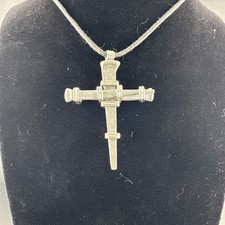 Horseshoe Nail Cross Pendant Necklace For Women  Zinc Alloy  24" Nylon Cord