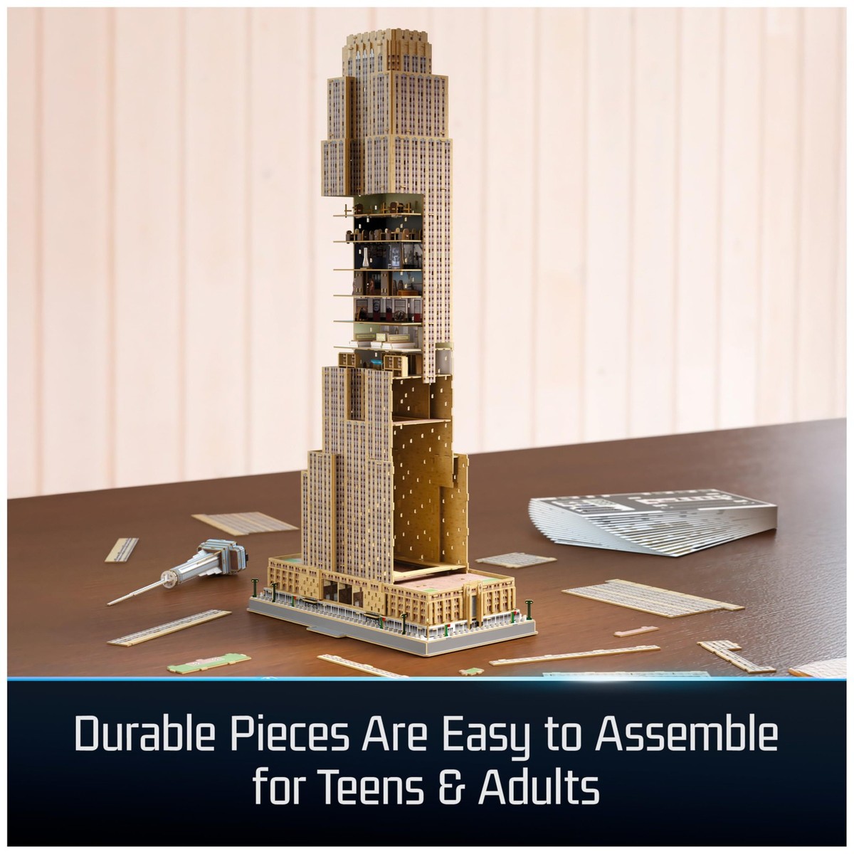 Empire State Building 3D Model Kit with LED Lights - 479 Pieces