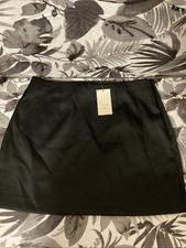    WOMEN  S MINI SATIN PARTY SKIRT- A NEW DAY BLACK 10   
