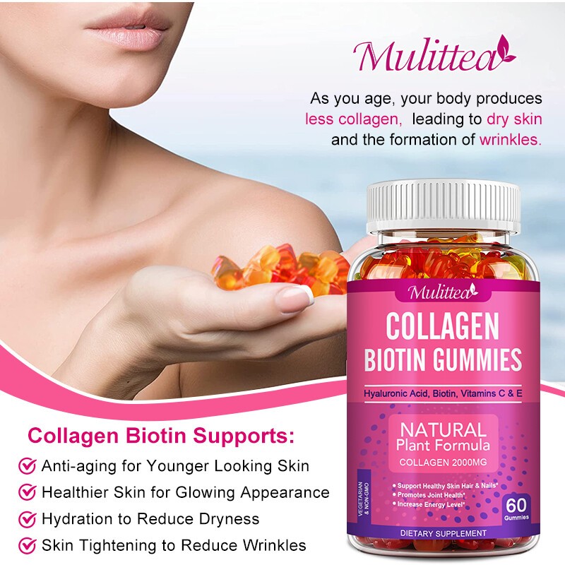 Collagen Gummies for Hair Skin and Nail Hydrolyzed Collagen Vitamin C & E