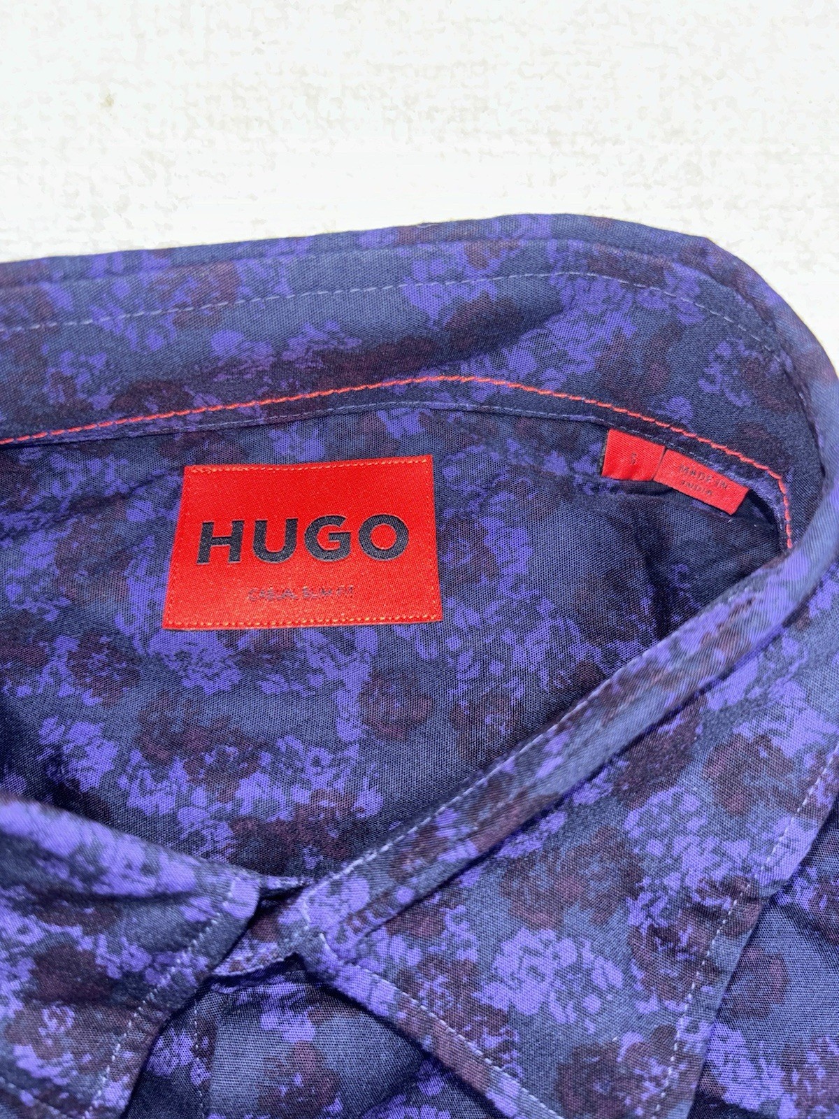 Hugo Boss Mens Button Up Dress Shirt Size Small /s Dark Blue thumbnail 2