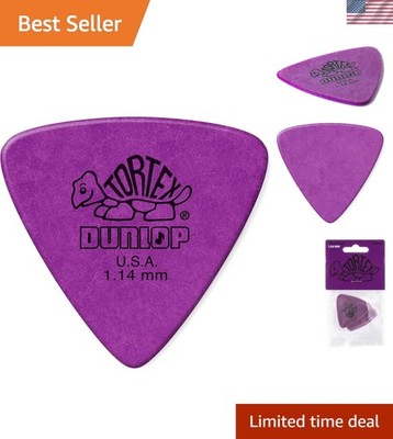 Professional 1.14MM Tortex Guitar Picks - 6 Purple Triangle Picks for Musicians
