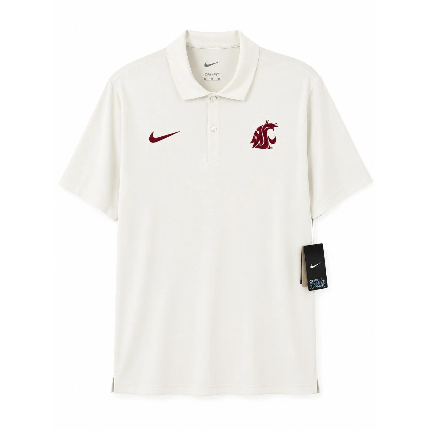 Nike Washington State Cougars Polo Shirt Men's XL White Dri-FIT NCAA NWT