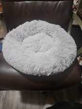 small round dog bed