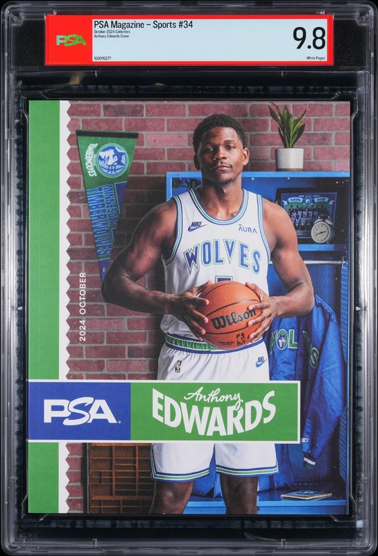 ANTHONY EDWARDS MINT 9.8  COLLECTORS PSA MAGAZINE – SPORTS #34 OCTOBER 2024