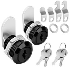 Cam Locks Cabinet Lock Keyed Alike, Black Finish 5/8'' Length Cylinder Secu...