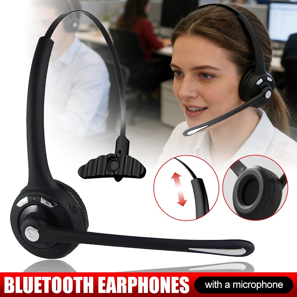 Mpow Wireless Bluetooth 5.0 Headset Earphone Call Center Tel