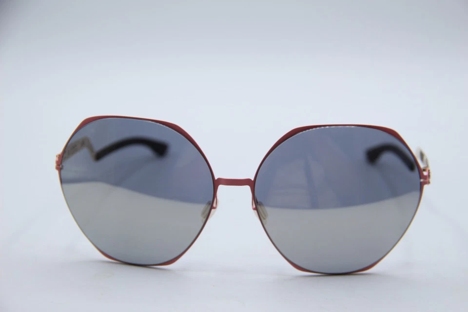 NEW IC! BERLIN KU DAMM ROSE FLAMINGO PINK MIRRORED SUNGLASSES W/CASE 55-16 - Image 2 of 4