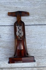 Vintage Screwpull Amber Acrylic Cork Remover Screw Patented w/t case#TIN