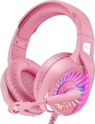 ZIUMIER Z20 Pink Gaming Headset with Microphone, Compatible with PS4 PS5 Xbox On