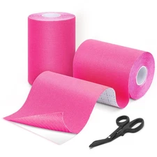 Kinesiology Tape 4-Inch Wide – 2 Rolls (16.4ft Each) + Scissors – Waterproof,...