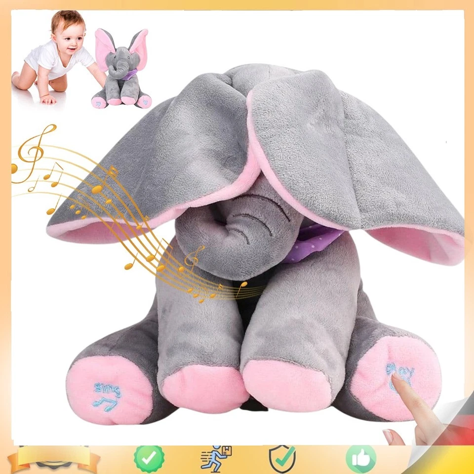 UNBEKANNT Peek-a-Boo Singender Elefant Plüschtier Interaktiv Spielzeug für Baby Kinder