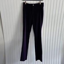 Vintage Y2K Ralph Lauren Black Label Purple Velvet Lowrise Bootcut Trouser Pants