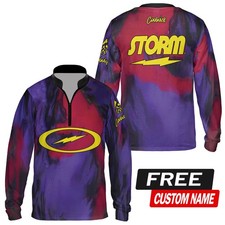 Custom Name Storm Identity Black Cherry Purple Bowling Jersey Gifts Size S-5XL