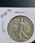 1942-D 50C Walking Liberty Half Dollar. #1573