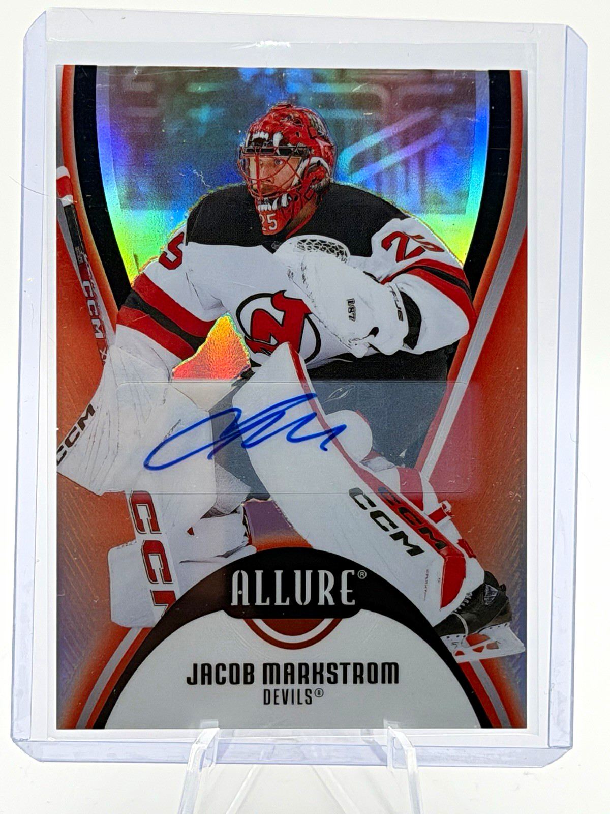 2025-26 Upper Deck Allure Jacob Markstrom Red Rainbow Auto #43 Devils
