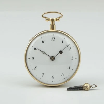 Chamberlain á Reims, 18k Gold Spindel Taschenuhr mit Carillon Repetition um 1800 - Bild 1 von 4