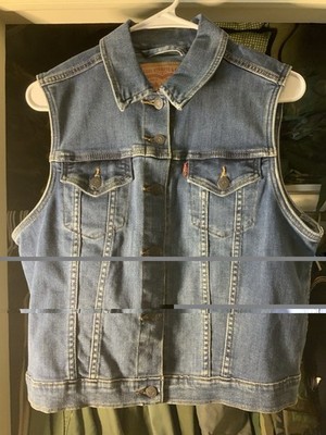 Levi s Denim Vest Women s Large L/G Cute Jean Jacket 