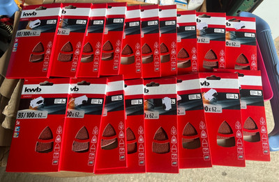 18 Packungen KWB  Schleifpapier 93/100x62mm Körnung 40 + 80 /MalRegBlau3