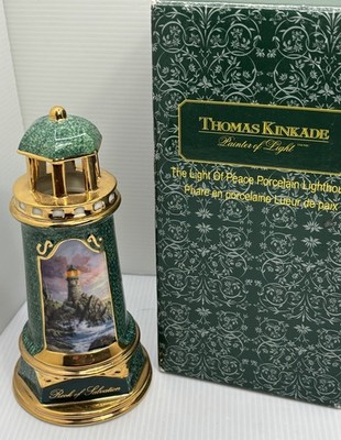 Thomas Kinkade 8  Painter Of Light Tk Lighthouse Rock Of Salvation 2004 READ
